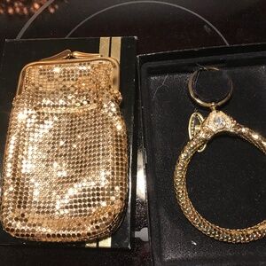 Vintage Whiting & Davis Gold Gold Mesh Keychain and Cigarette Case